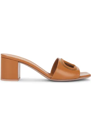 VALENTINO GARAVANI V Logo Cut Out Mule in Beige