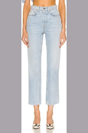 GRLFRND Cassidy Mid Rise Straight in Denim-Light
