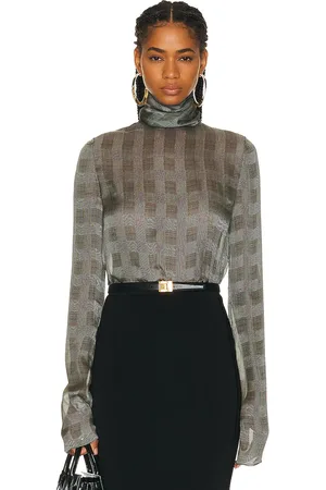 Saint Laurent Sheer Blouse in Grey