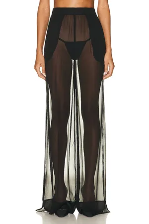 Saint Laurent Silk Pant in Black