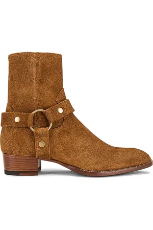 Saint Laurent Wyatt Leather Boot in Brown