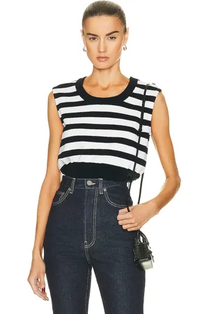 Alaïa Knit Crop Top in Navy