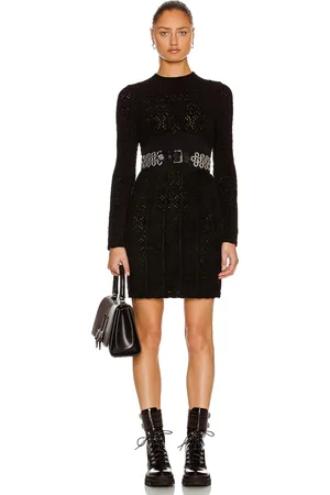 Alaïa Fitted Corset Detail Mini Dress in Black