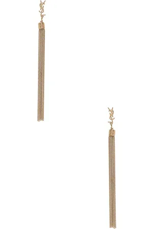 Saint Laurent Simple Chain Earrings in Metallic