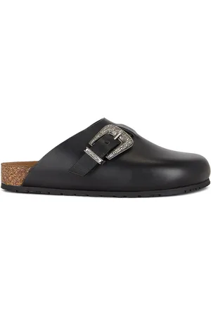 Saint Laurent Western Buckles Mule in Black