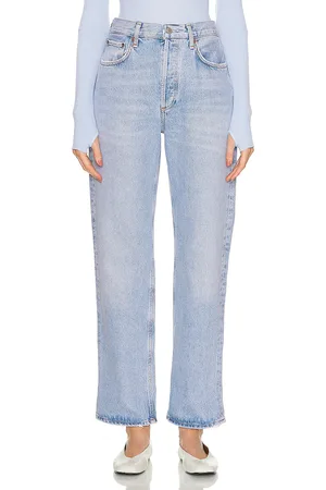 AGOLDE Fran Low Slung Easy Straight in Denim-Light