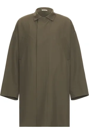 FEAR OF GOD Wool Crepe Trench in Olive