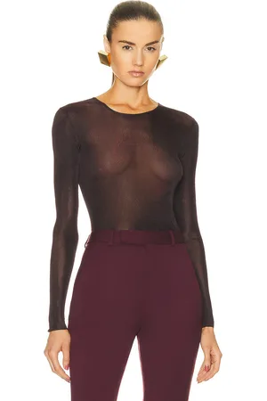 Saint Laurent Long Sleeve Sweater in Burgundy