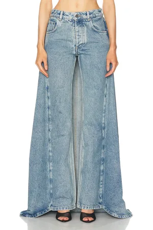 Jean Paul Gaultier X Shayne Oliver Fishtail Wide Leg in Denim-Light