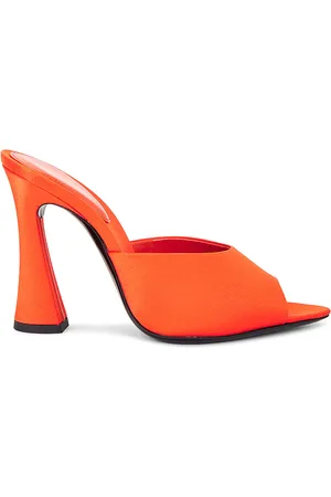 Saint Laurent Suite Mule Sandal in Orange