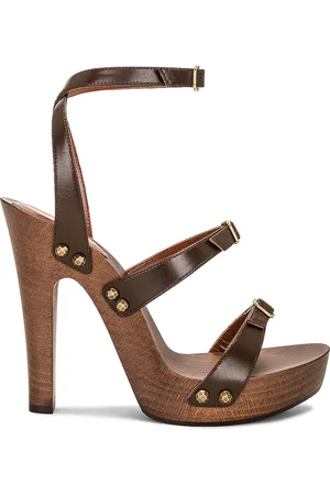 Saint Laurent Jota Clog Sandal in Brown