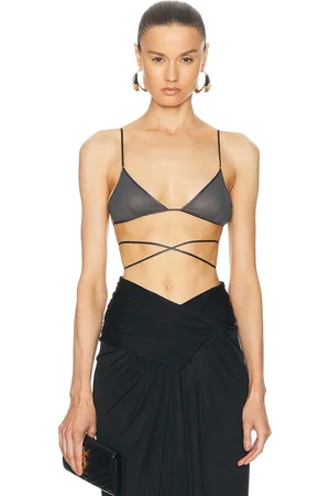 Saint Laurent Triangle Bralette in Grey