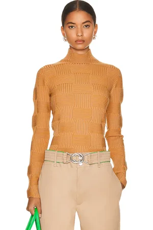 Bottega Veneta Lightweight Turtleneck Sweater in Tan