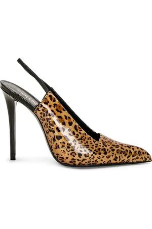 Saint Laurent Raven Slingback Pump in Brown