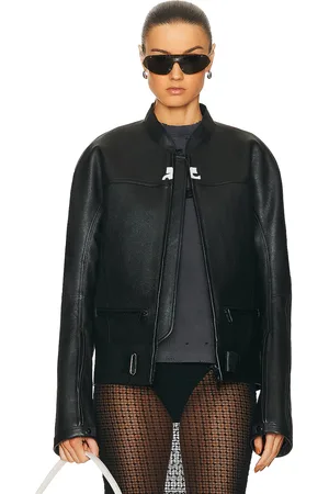 Courrèges Scuba Leather Bomber Jacket in