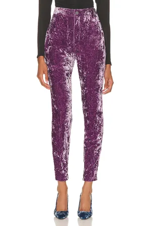 Saint Laurent Velour Pants in Purple