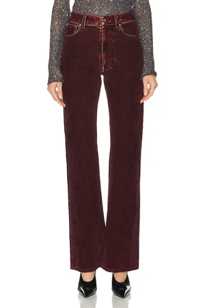 Paco rabanne Velvet Pants in Burgundy