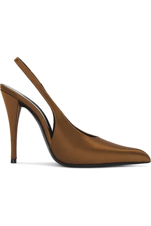 Saint Laurent Faye Slingback Pump in Neutral