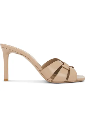 Saint Laurent Tribute Mule Sandal in Beige