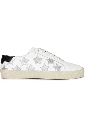 Saint Laurent Court Classic Star Sneakers in White