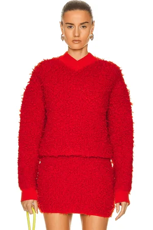 Bottega Veneta Fleece Pullover Sweater in Orange