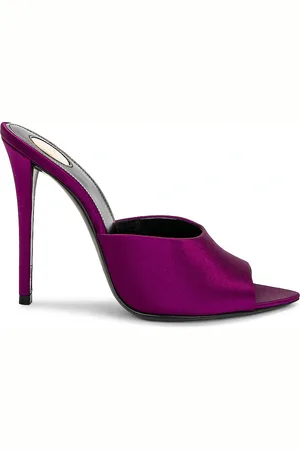 Saint Laurent Goldie Mule Sandal in Purple