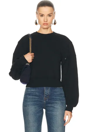 Saint Laurent Cropped Sweater in Black