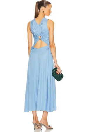 Bottega Veneta Light Weight Viscose Jersey Dress in Baby Blue