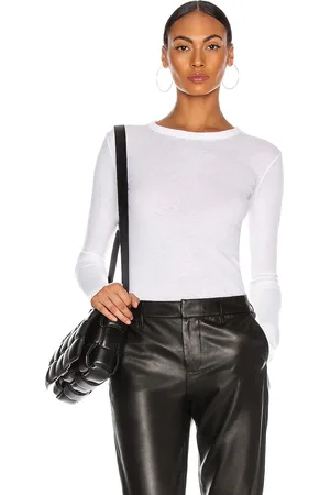 ENZA COSTA Cashmere Cuffed Crew Tee in
