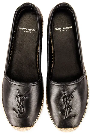 Saint Laurent Logo Flat Espadrille in