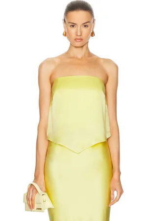 The Sei Draped Corset Top in Yellow