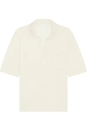 Saint Laurent Polo Manches Courtes in Cream