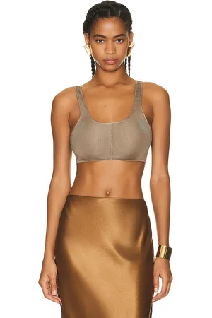 Saint Laurent Knit Bralette in Taupe