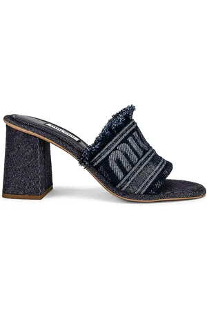 Miu Miu Denim Logo Mules in Denim-Dark