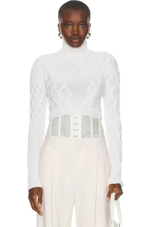 MONSE Cropped Cable Sweater in