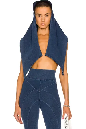 Alaïa Knitted Hood in Denim-Dark