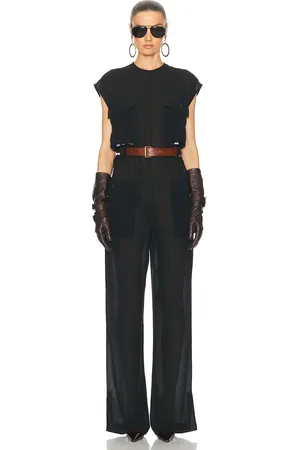 Saint Laurent Cap Sleeve Jumpsuit in Black