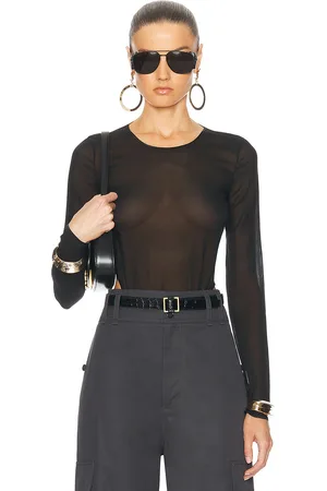 Saint Laurent Long Sleeve Bodysuit in Black