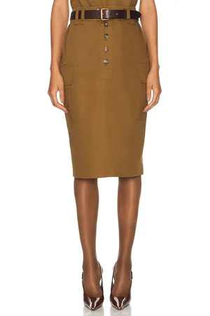 Saint Laurent Cargo Skirt in Army