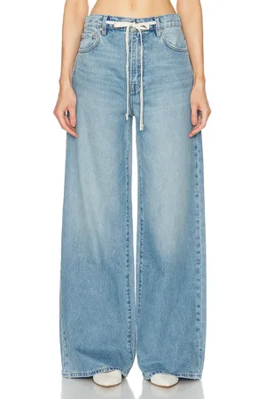 GRLFRND X Maggie MacDonald Lucia Drawstring Baggy Wide Leg in Denim-Light