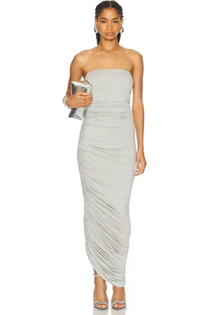 Norma Kamali Strapless Diana Gown in Grey