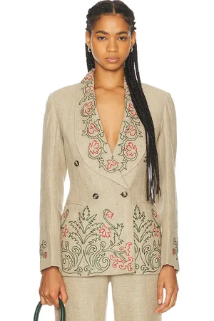 BODE Embroidered Trumpet Flower Suit Jacket in