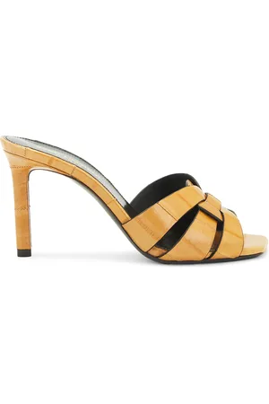 Saint Laurent Tribute Mule Sandal in Brown