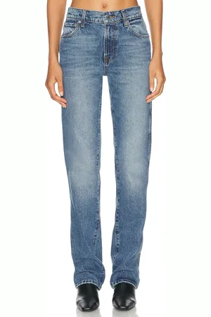 GRLFRND Isabel Low Rise Straight in Denim-Medium