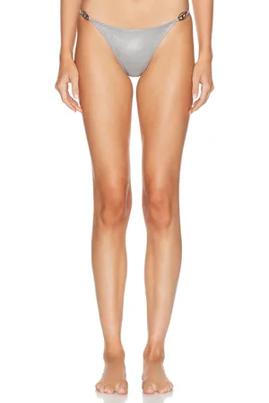 Diesel Brief Bikini Bottom in Metallic