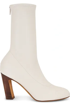 Khaite Apollo 85 Mid Heel Boot in White