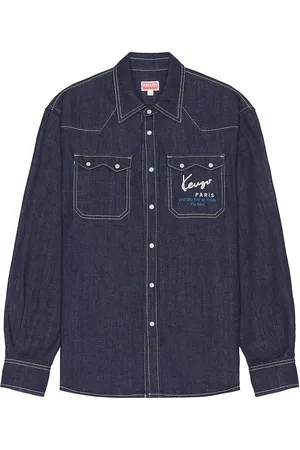 Kenzo Western Shirt Creations in Denim-Dark