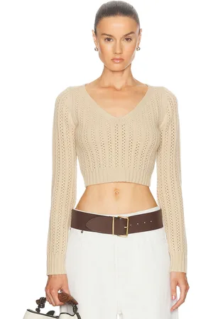 Max Mara Long Sleeve Sweater in Taupe