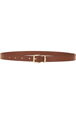 Miu Miu Skinny City Calf Belt in Brown