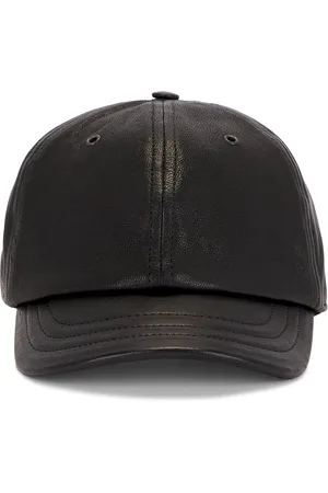Saint Laurent Leather Cap With Small Visor in